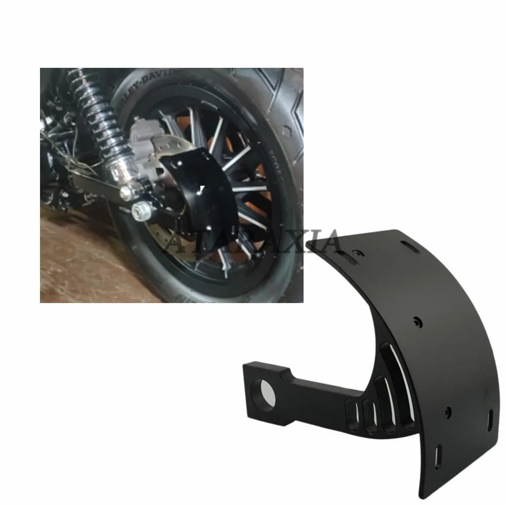 BlackAluminumMotorcycleSwingarmSideMountCurveLicensePlate