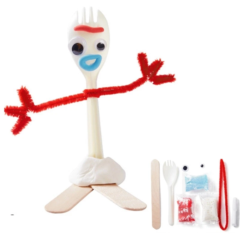 

Movie Toy Story 4 Forky Woody Jessie Buzz Lightyear Figure Keychain Toys Children Kids Kindergarden Handmade Art Education Gift