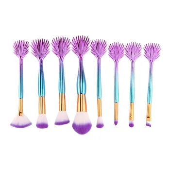 

8pcs/set Lovely Shape Fish Tail Make Up Brushes Professional Cosmetic Beauty Tools with Nylon Soft Hair