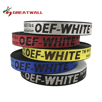 

50 yards hot sale OEF-WHITE jacquard nylon ribbon Nylon polyester ribbon belt DIY bags shoulder belt clothing accessories belt