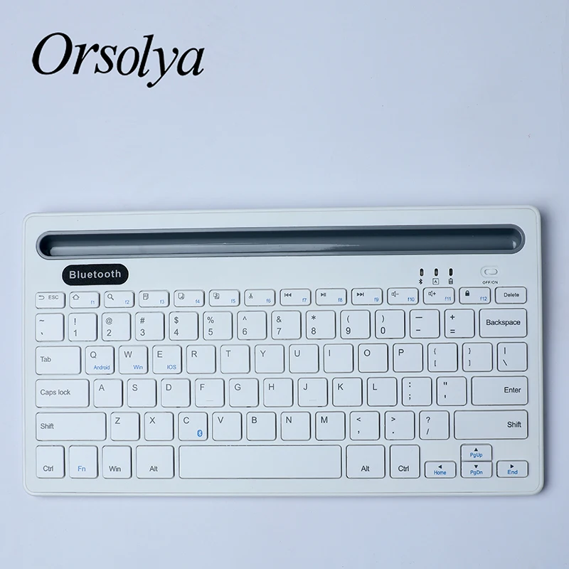 Teclado sem fio bluetooth com suporte para