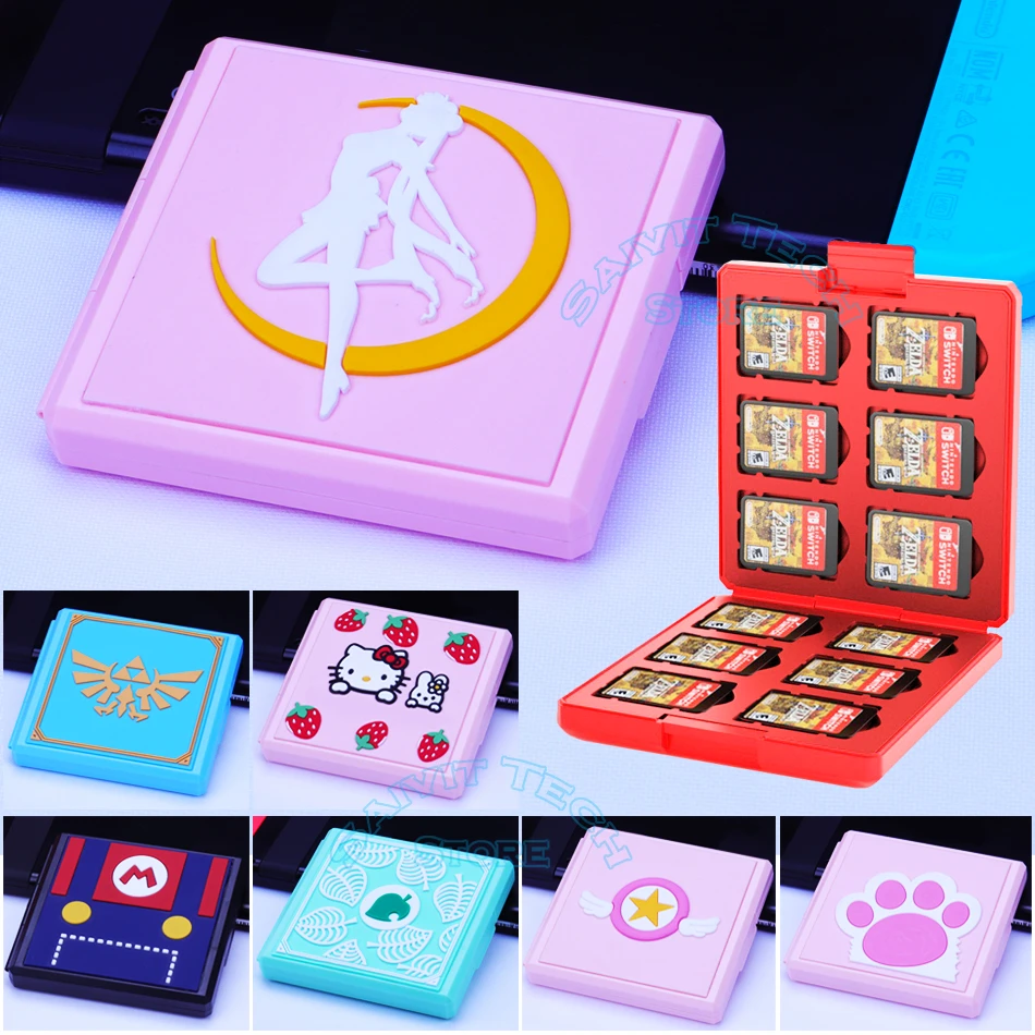 Cute Game Card Case For Nintend Switch Animal Crossing New Horizons Sd Cards Pink Shell Storage Box For Nintendo Switch Lite Cases Aliexpress