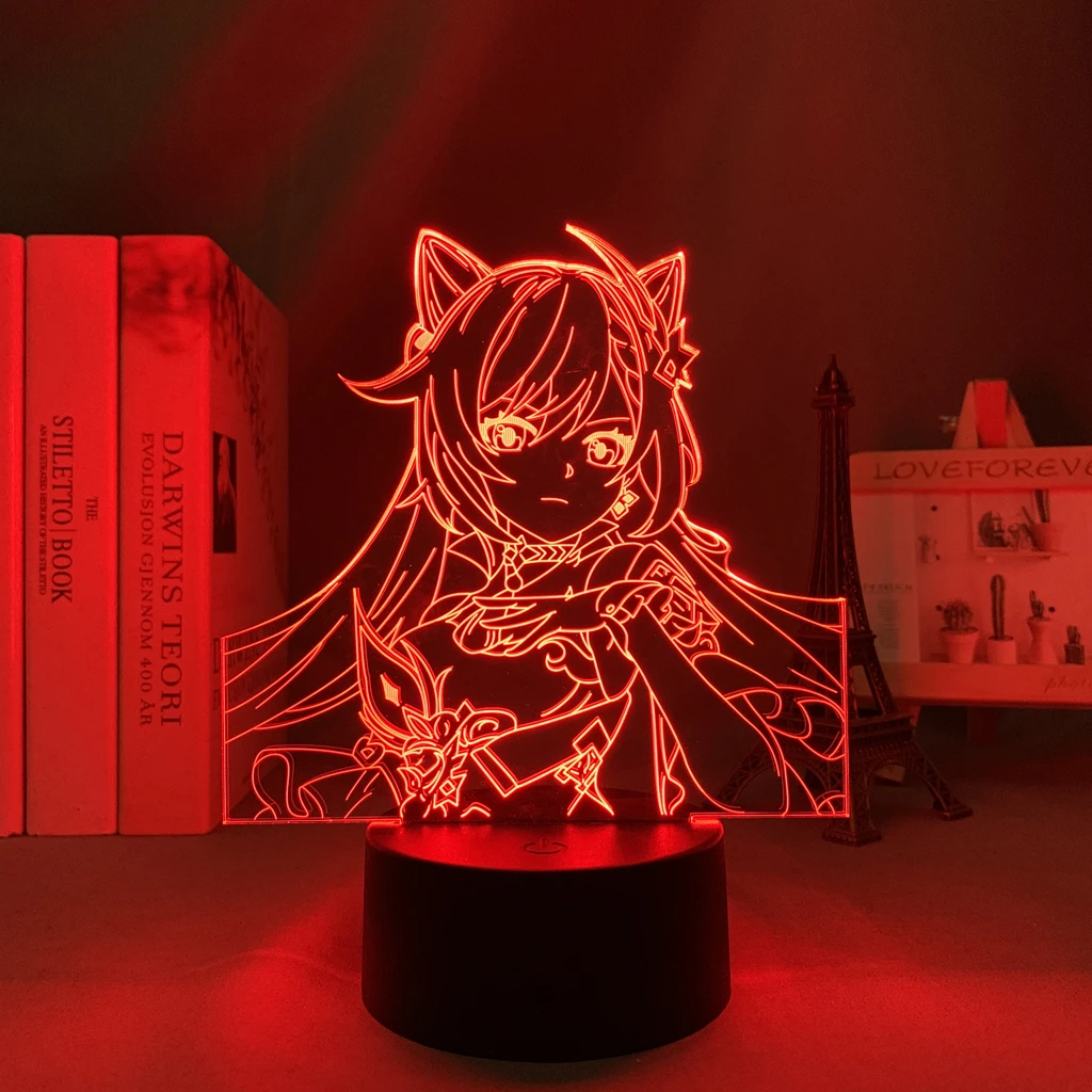 Anime Genshin Impact 3D Led Night Light Lamp Genshin Impact Keqing Acrylic Led Lamp Game Kids Gift Alx Artthread Style