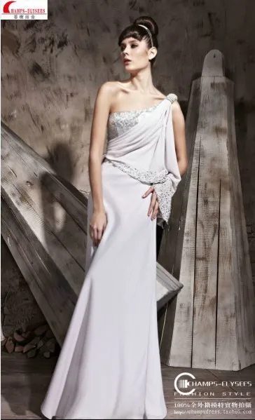 Новая мода, vestido de festa, короткое длинное платье на одно плечо с кристаллами, вечерние, элегантные платья для подружек невесты - Цвет: same as picture