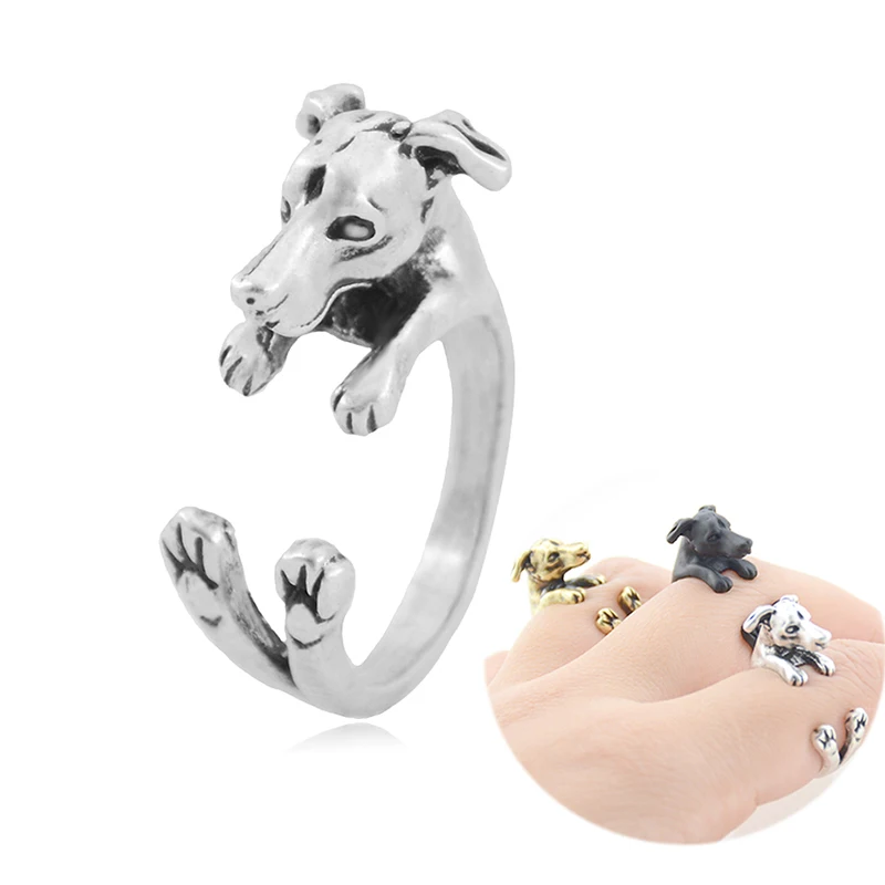 Новое винтажное Бохо животное Anillos борзая кольцо для мужчин Панк латунный сустав