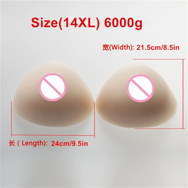 6000g/pair Queen Size Utltra Large Triangle Silicone Breast Forms