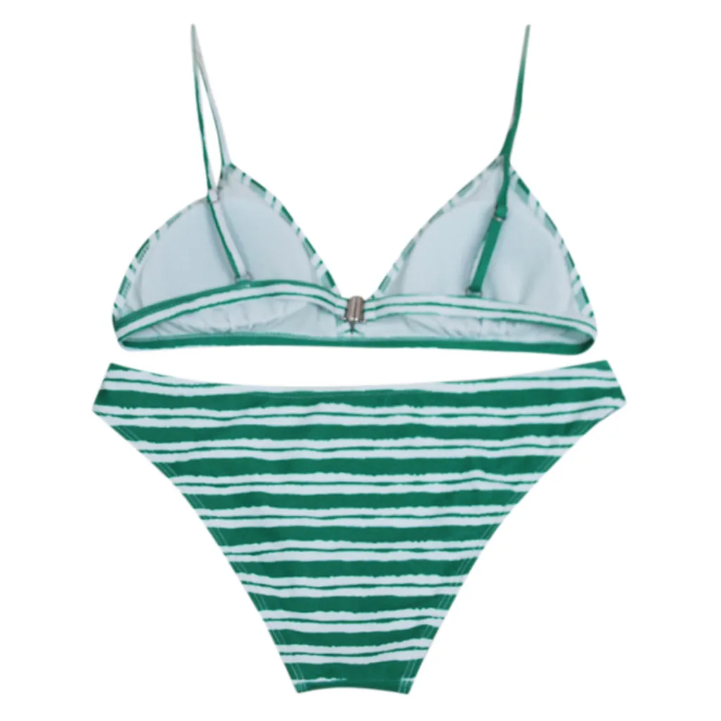 JAYCOSIN stripe print triangle bag swimwear women two-piece bikini sexy beach summer new cute low waist swimsuit fashion 
