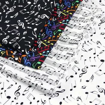 

110cm Width Musical Note Printed 100% Cotton Fabric For Sewing Children Clothing Patchwork DIY Shirt Handmade Sewing Accessories