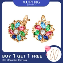 Xuping Модный яркий цветок в форме синтеза кубического циркония Европейский стиль обручи серьги для женщин ювелирные изделия S196, 2-98251