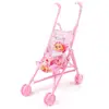 Doll Stroller Sturdy Great Nurturing Toy Kids Doll Pushchair with Baby Doll Foldable Mini Strollers Toys Gift for Children 1
