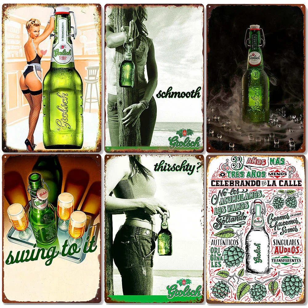 Grolsch пивная металлическая тарелка голландское пиво винтажная жестяная вывеска