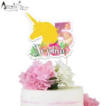 

Unicorn Theme Paper Cake Topper Animals Cake Topper Baby Shower Custom-made Unicorn Party Birthday Party Decorations supplies