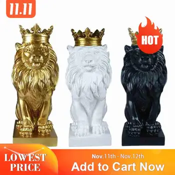 

Abstract Resin Lion Sculpture Crown Lion Statue Handicraft Decorations Lion King Modle Home Decoration Accessories Gifts