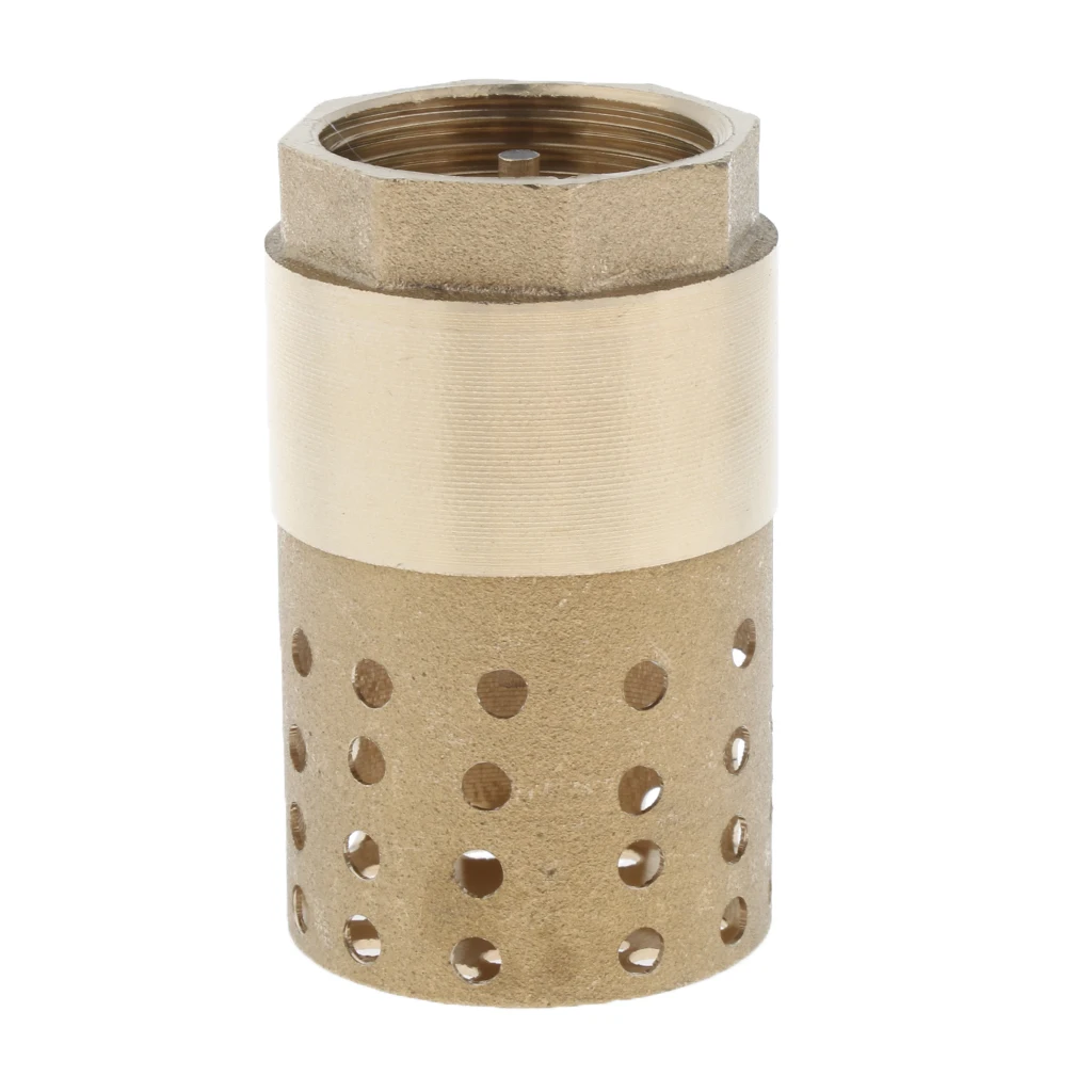 Brass Foot Valve Check Valve With Holes Strainer Filter DN25 1 Inch Installed at a pump or at the bottom of a pipe line