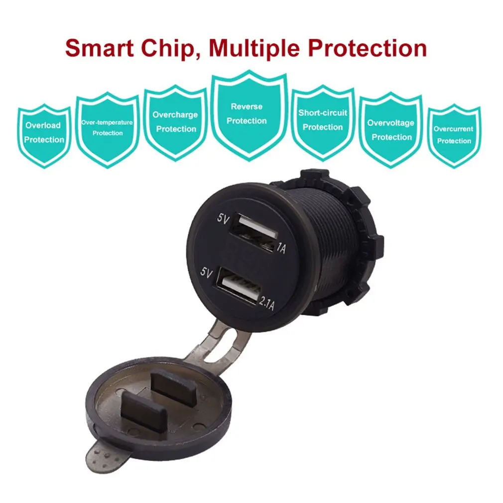 Универсальное автомобильное зарядное устройство 3.1A Dual USB Автомобильное зарядное устройство для телефона DC12V-24V водонепроницаемое зарядное устройство разъем питания для iPad для iPhone