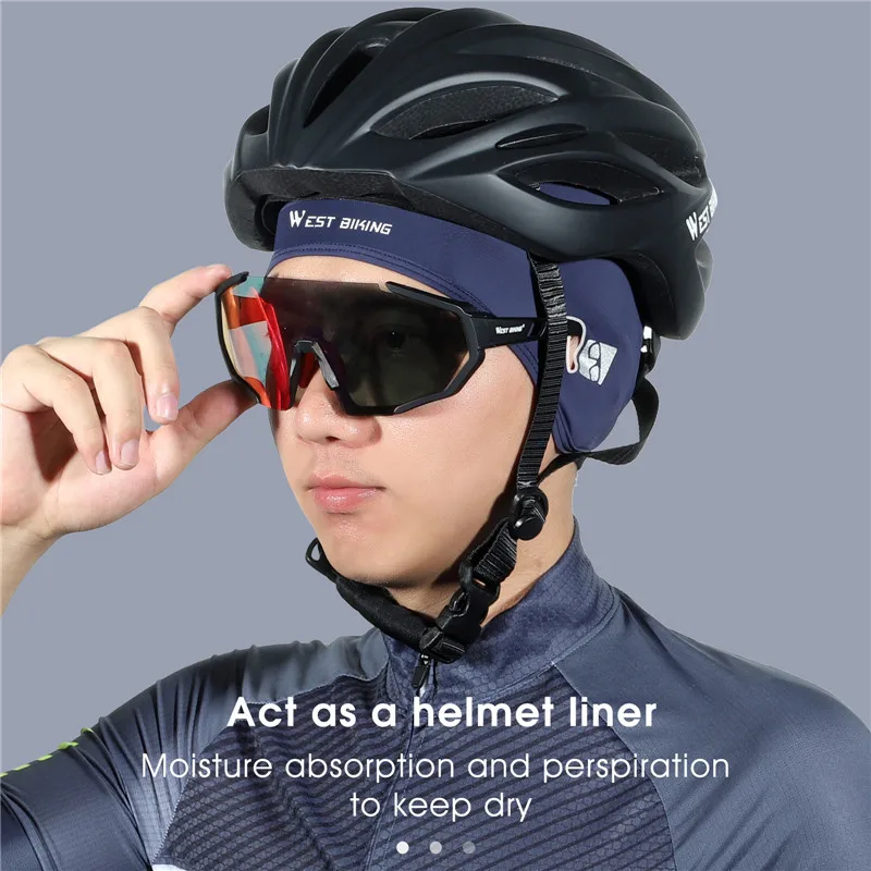 WEST BIKING Anti-UV Summer Cycling Caps MTB Road Bike Motorcycle Helmet Liner Ice Silk Breathable Sport Headwear Bicycle Hat 3