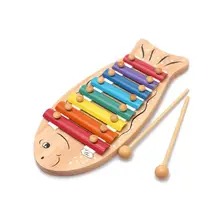 Детский октавный ксилофон с цветными металлическими полосками, включая два плота RXJD