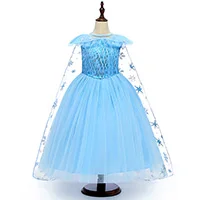 Bear Leader/платье принцессы для девочек; бренд; милые детские праздничные платья; сетчатая детская одежда с рисунком снежинок; синий костюм без рукавов