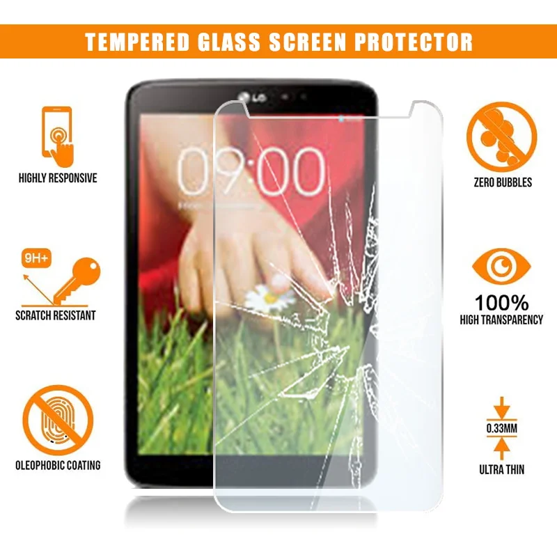 

Screen Protector for LG G Pad 8.3 V500 Tablet Tempered Glass Scratch Resistant Anti-fingerprint HD Clear Film Cover