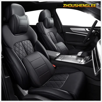 

ZHOUSHENGLEE Custom Leather car seat cover For PEUGEOT 301 307 408 308 308s 508 3008 2008 4008 5008 seats cover cars protector