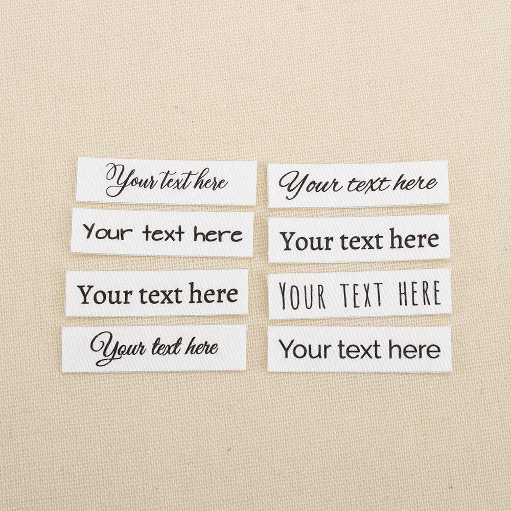 160pcs Custom Ironing Labels Clothing Text iron on Organic Cotton Fabric Name Label (TB3266) |