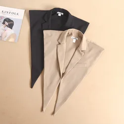 Formal Dress Suit Fake Collars for Women Solid Color False Collar Shawl Decorative Detachable Collars Lapel Wrap Shawl