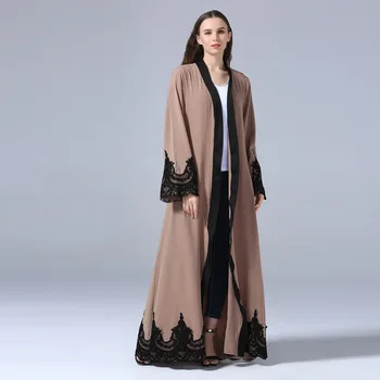 

Fashion Embroidered Robes Turkey Casual Cardigan Allah Long Cardigan Dress Bandage Dress Elegant Plus Size S-5XL Muslim Dress