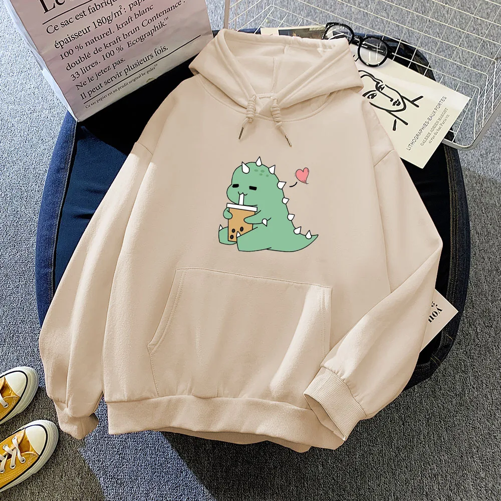 

Oversized Dinosaur Hoodie Women Pullovers Long Sleeve Hooded Cotton Sweatshirts Korean Thicken Winter Hoodie Moletom Sudaderas