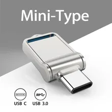Topesel mini 32gb 64gb 128gb tipo c ultra duplo usb 3.0 pen drive memória vara unidade de polegar u disco