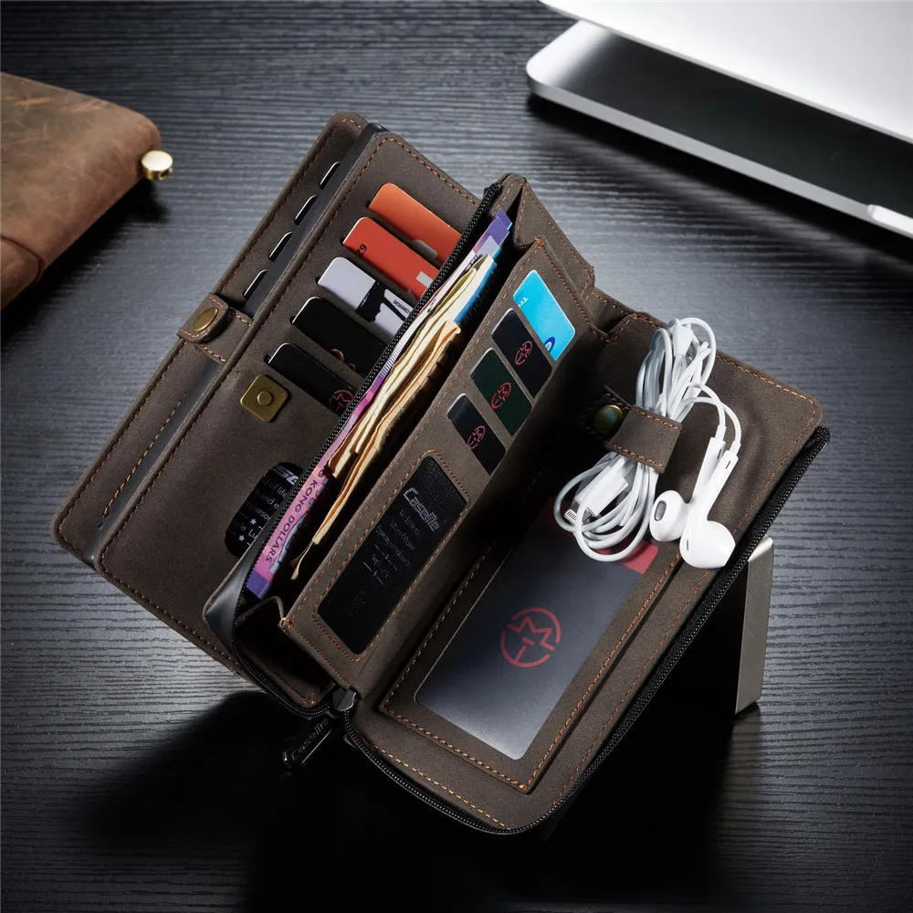13 pro max cases Luxury Zipper Magnet Wallet Case For iPhone 12 13 Mini 7 8 11 Pro XS Max X XR SE 2020 Flip Leather Card Removable Phone Cover iphone 13 pro max case clear