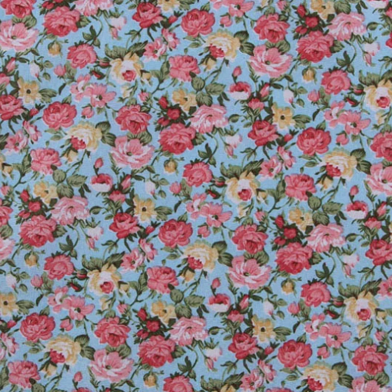 1 метр роза многоцветная ткань с принтом для шитья лоскутного Рукоделие сделай