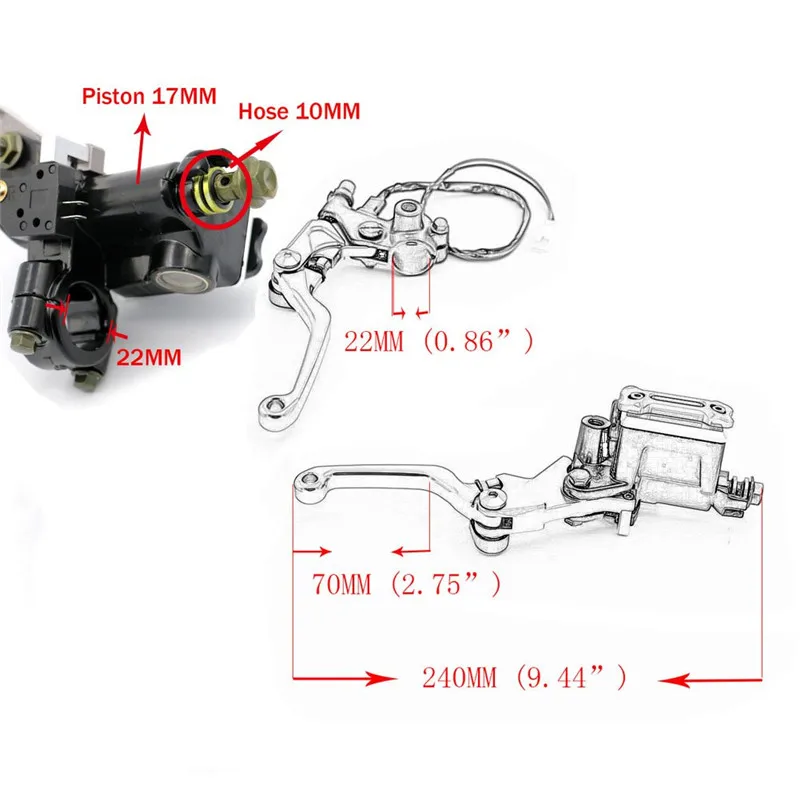 7/" 22 мм руль тормоза Главный цилиндр резервуар Pivot рычаги для Suzuki RMX250S 1996-2013 все 7 цветов