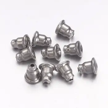 

1 Bag 50pcs 304 Stainless Steel Ear Nuts Earrings Findings Earring Safety Back