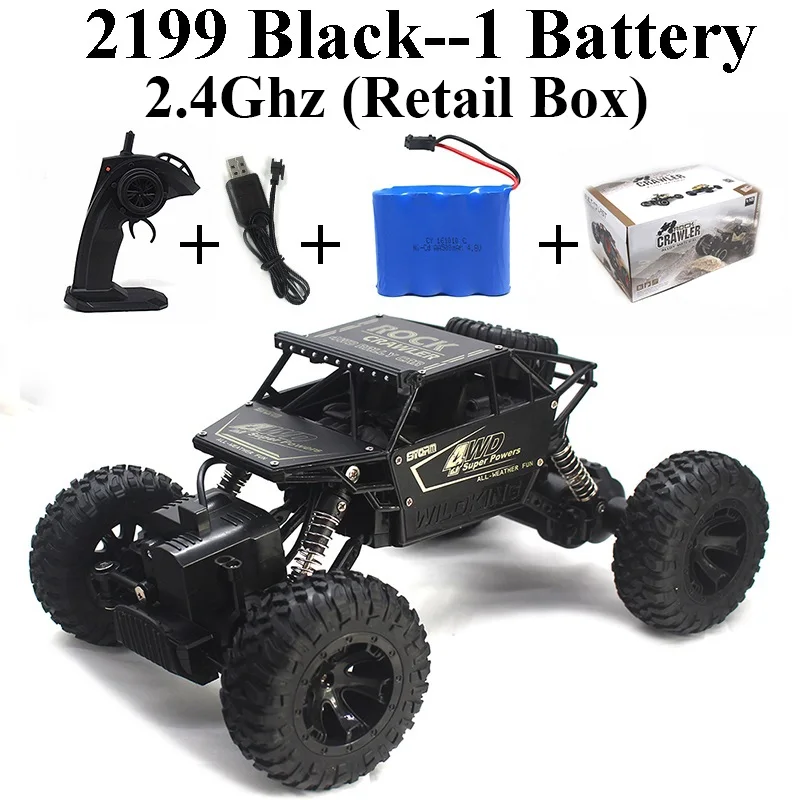 1:16 машинка на радиоуправлении 4WD 2,4 Ghz Рок Гусеничный пульт дистанционного управления игрушки машины на радиоуправлении игрушки для детей 8888 - Цвет: 2199-Black-Set-3