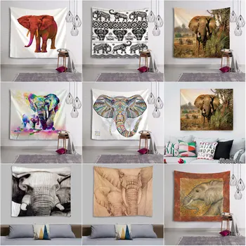

Beautiful Elephant Tapestry Wall Hanging War Art Bedspread Beach Towel Table Cloth Multi Print Free Shipping Drop Shipping