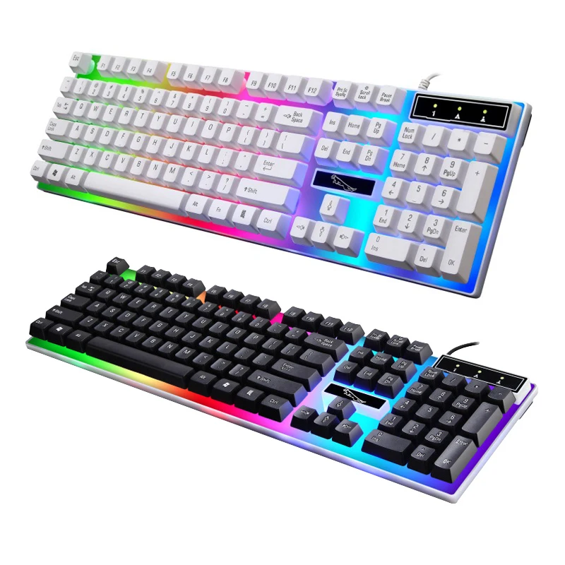 Механическая игровая клавиатура RGB с радужной подсветкой USB Проводная для ПК