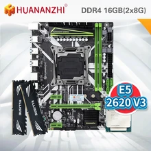 HUANANZHI X99 материнская плата с Ксеон E5 2620 V3 2*8G DDR4 2666 NON-ECC памяти комбинированный комплект NVME USB3.0 блок питания ATX сервер