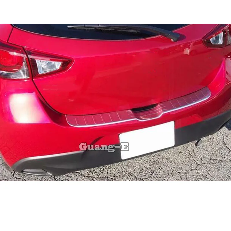 Для Mazda 2 Demio Автомобильная задняя педаль из нержавеющей стали скребок для очистки ног на двери рама наружный порог багажник 1 шт