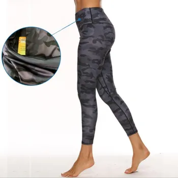 

Womens Fitness Leggings Camouflage Inside pocket Sweatpants Women High Waist Elastic Leggings Workout Leggings Jogging Trousers