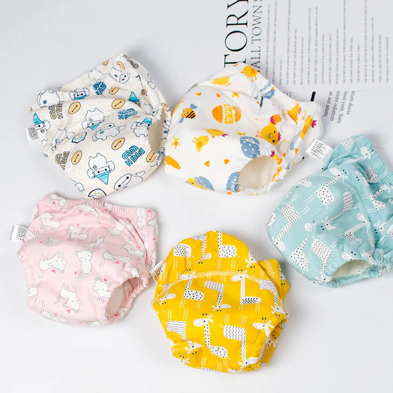 1Pcs Baby Diapers Cute Waterproof Partition Diapers Newborn Cotton Diaper Cover For Children Training Pants washable Diapers