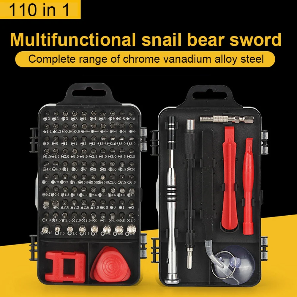 110 in1 Precision Screwdriver Set 60HRC PP Impact-resistant Plastic Box Multifunctional Electronic Product Repair Tool | Инструменты