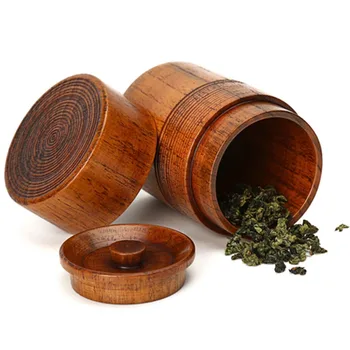 

Wooden Tea Pot Handmade Kung Fu Tea Set Portable Travel Tea Storage Candy Nut Coffee Bean Powder Boxed Sealed Can 2 Pack