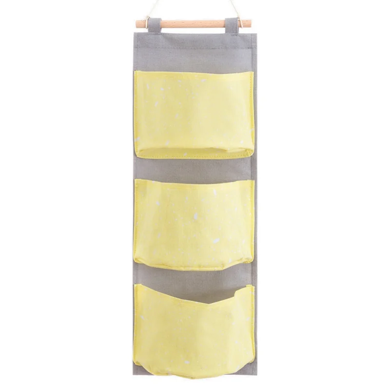 Y Сумка для хранения 3 карманных стенной гардероб Сумочка настенный мешочек косметические игрушки Органайзер канцелярский контейнер - Цвет: Y