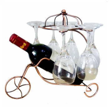 

New New Delicate Red Wine Bottle Glasses Holder Hanging Upside Down Cup Goblets Display Rack (Bronze)