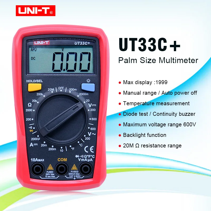 Цифровой мультиметр размер ладони рандомный проектор UT33C + профессиональный