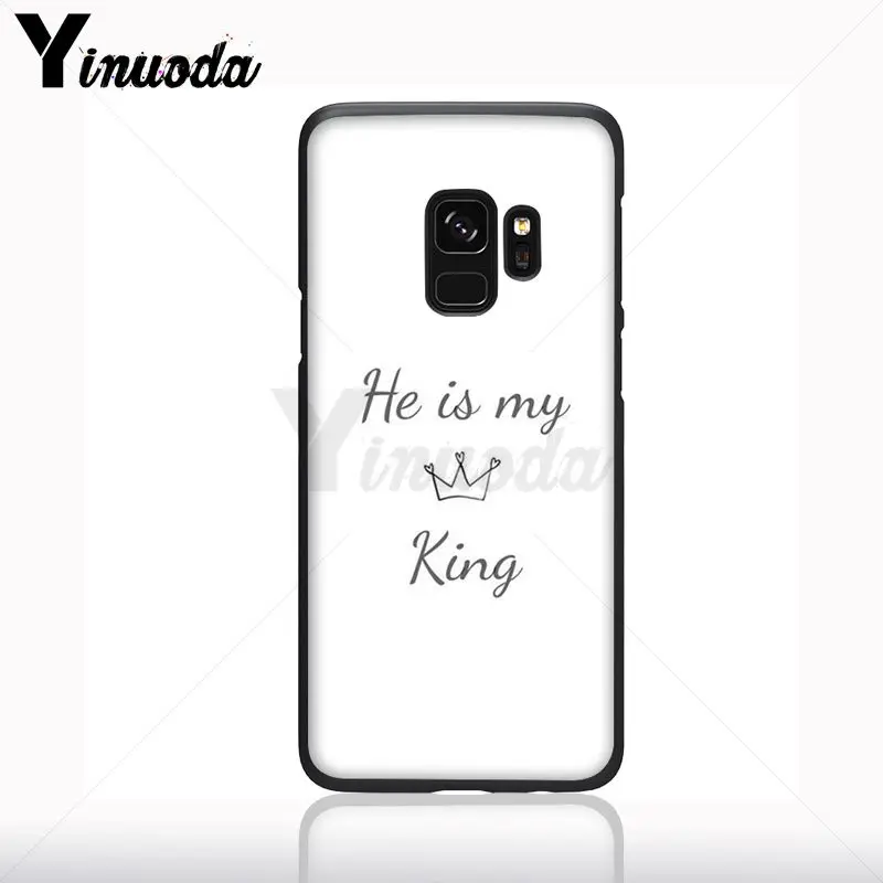 Ratu dan Raja Putri Merah Muda Hitam Lembut Ponsel Case untuk Samsung Galaxy S10plus S9 S8plus S10e A50 A70 A10 Ponsel