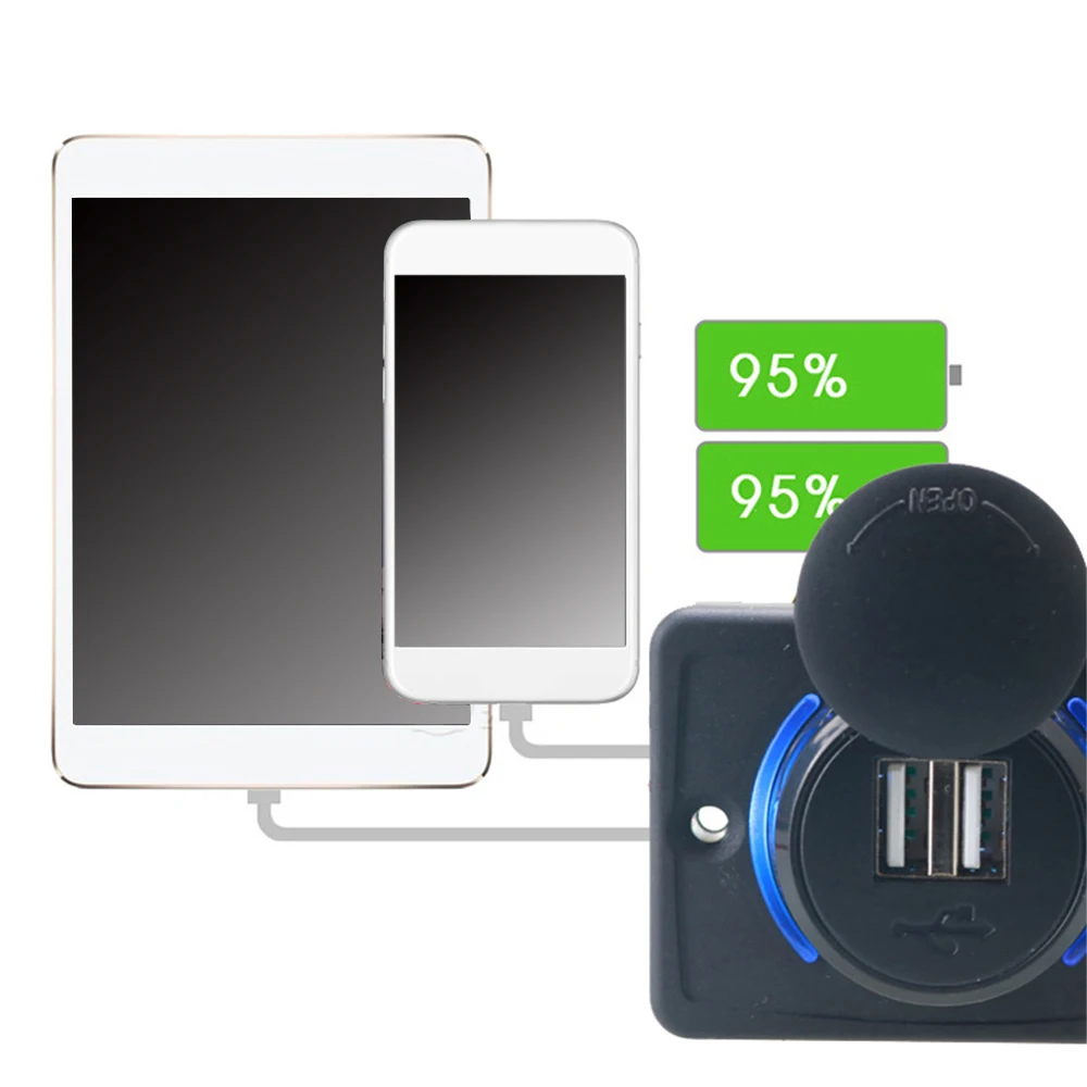 3.1A USB Phone Charger W/LED Light Circle for Car Bus Home Massage Armchair Car Accessories Auto Replacement Parts 3.1A USB Phone Charger W/LED Light Circle for Car Bus Home Massage Armchair Car Accessories Auto Replacement Parts