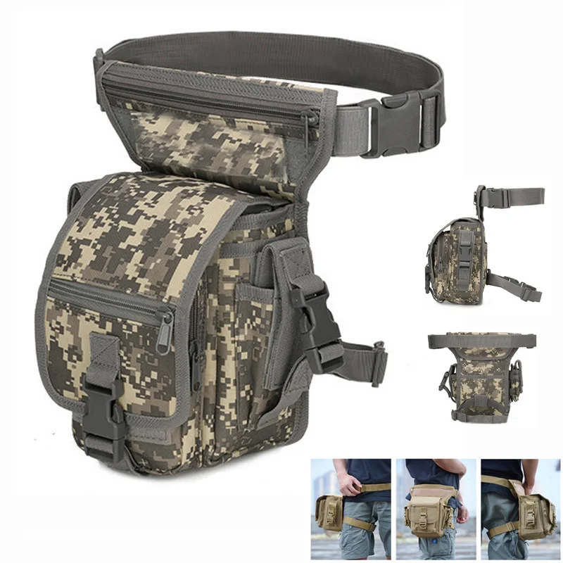 

Tactical Men Waist Pack Military Hunting Camping Drop Leg Bag Outdoor Sports Motorcycle Riding Climbing Waterproof Waist Packs