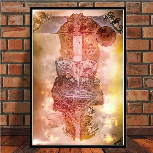 Картина на холсте постеры и принты настенная художественная картина сделано в бездну карта аниме постер фильмов в стиле винтаж декоративный домашний декор Куадрос - Цвет: B