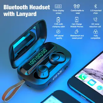 

M13 TWS Wireless HiFi Stereo Earbuds Bluetooth 5.0 In-Ear Headset Noise Reduction Sports Binaural Earphones with Charging Box